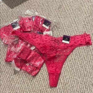 INC International Concepts Pink Lace Panties Floral Scalloped eight pairs
